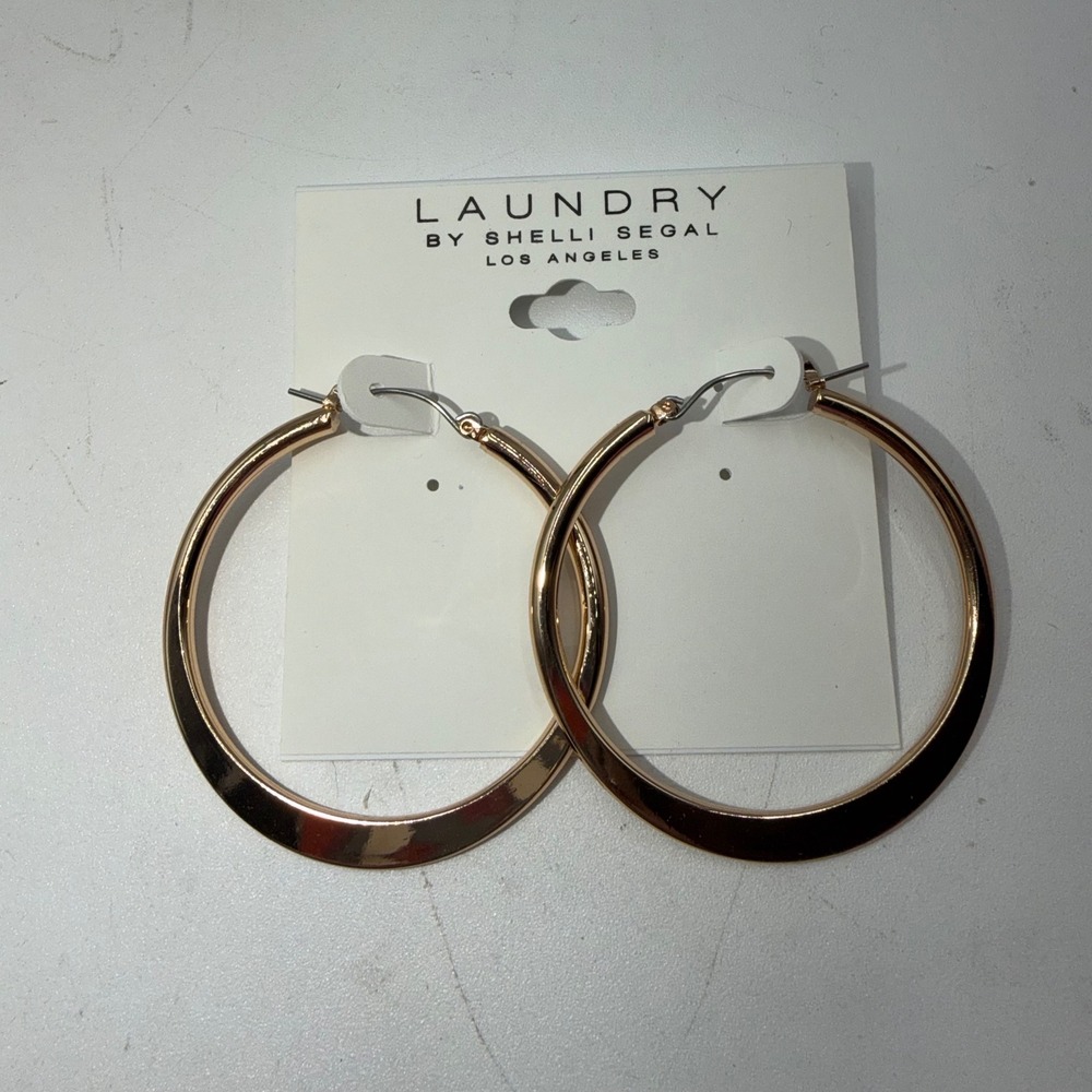 Laundry by Shelli Segal Gold Tone Hoop Earrings Statement Earrings